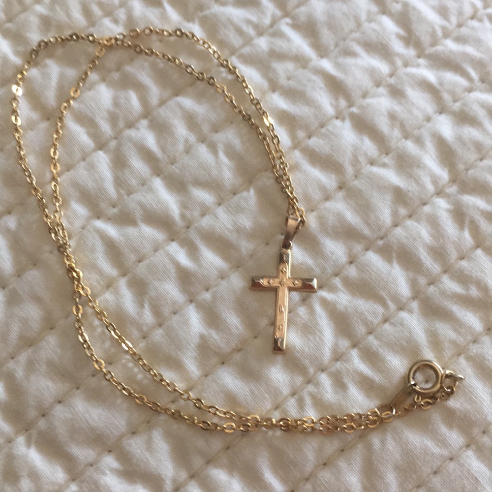 14K Gold Plated Cross Necklace
